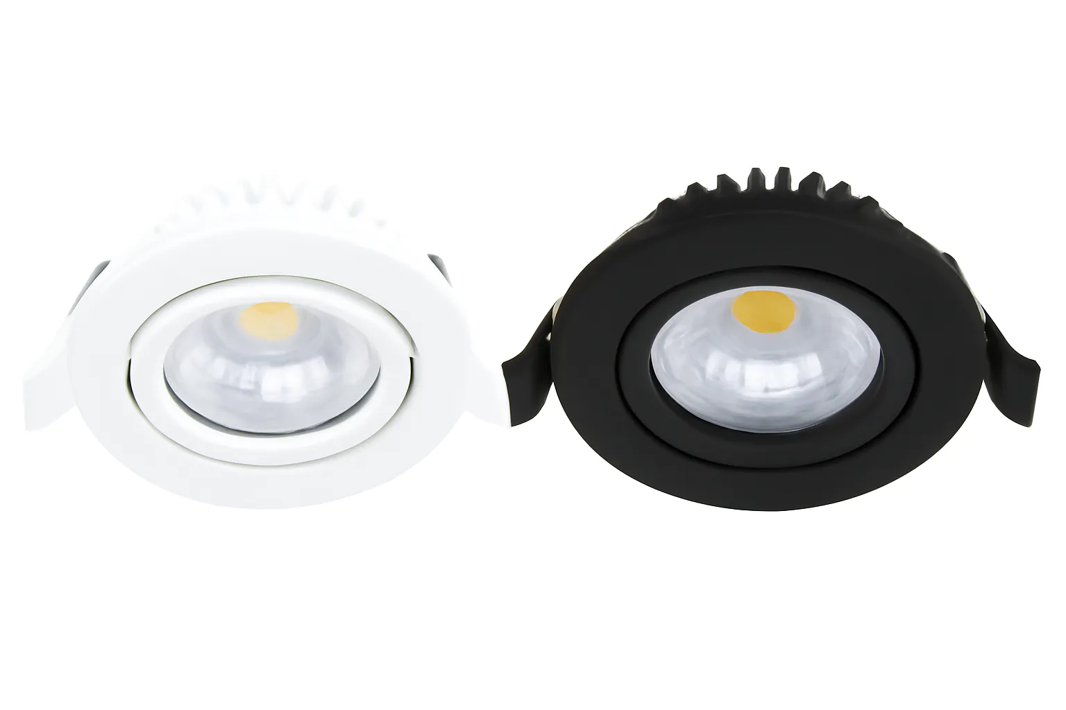 Runde indbyggede spotlights
