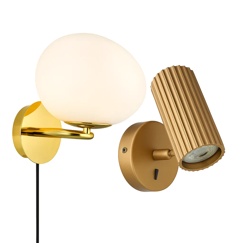 Guld-messing design væglamper