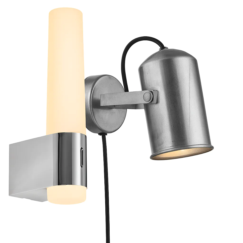 Sølvfarvede design væglamper