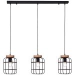 Brilliant Gwen Pendel Lampe Metal Træ Sort | Egnet til 3x E27