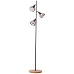 Brilliant Stående Lampe Avia Metal Træ Sort | 380mm - Egnet til 3x E14