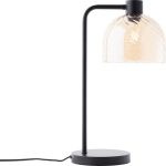 Brilliant Bordlampe Casto Glas Metal Sort Beige | 190mm - Egnet til 1x E27