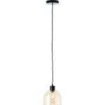 Brilliant Casto Pendel Lampe Glas Pendel Lampe Metal Sort Beige | 190mm - Egnet til 1x E27