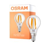 Osram LED Classic LED E14 Pære Filament Klar 1.2W 255lm - 840 Kold Hvid | Erstatter 25W