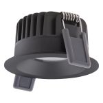 Ledvance LED spot Fix Aluminium sort 8W 640lm 36D - 927 ekstra varm hvid | Udsnit 68mm - IP44 - bedste farvegengivelse - dæmpbar