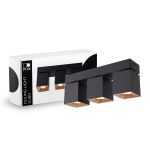 D'Lite Loftlampe Kubo Sort Vipbar og Beskyttelse Mod Brud | IP20 - Egnet til 3x GU10