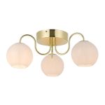 Nordlux Franca Loftlampe Metal og Glas Messing | 130mm - Egnet til 3x E14