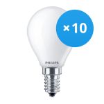 Fordelspakke 10x Philips Corepro LED Lustre E14 Kugle matt 4.3W 470lm - 827 ekstra varm hvid | erstatter 40W