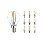 Fordelspakke 10x Noxion Lucent Lustre LED E14 Kugle filament klar 2.5W 250lm – dæmpbar - erstatter 25W