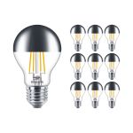 Fordelspakke 10x Philips Classic LED Pære E27 Pære mirror 7.2W 650lm 650lm - 827 ekstra varm hvid | dæmpbar - erstatter 60W