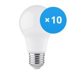 Fordelspakke 10x Bright Choice LED Pære E27 Pære Matt 4.9W 470lm - 830 Varm Hvid | Erstatter 40W