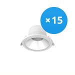 Fordelspakke 15x Noxion LED Downlight Apollo 9W 1100lm 60D - 830 Varm Hvid | 145mm - Udsnit 120mm - UGR <19