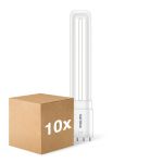 Fordelspakke 10x Philips CorePro PL-L LED Pære EM/Mains 8W - 840 Kold Hvid | 4-Pinde - Erstatter 18W