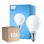 Fordelspakke 10x Philips Corepro LED Lustre E14 Kugle matt 6.5W 806lm - 827 ekstra varm hvid | erstatter 60W