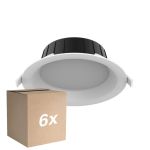 Fordelspakke 6x Noxion LED Downlight Hera Medium Forsænket Hvid 9W 900lm 80D - 827-830-840 CCT | 146mm - Udsnit 120mm
