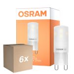Fordelspakke 6x Osram LED Pin G9 klar 1.9W 180lm - 827 ekstra varm hvid 
