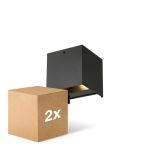 Fordelspakke 2x D'Lite Vægbelysning Elingen Aluminium Sort Up & Down 4.9W 480lm - 830 Varm Hvid | IP65 - Lyssensor