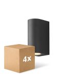 Fordelspakke 4x D'Lite Vægbelysning Vossem Sort Up & Down| IP54 - Egnet Til 2x GU10