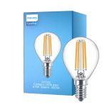 Philips Corepro LED Lustre E14 Kugle filament klar 6.5W 806lm - 840 kold hvid | erstatter 60W