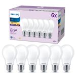Fordelspakke 6x Philips Pære LED E27 Pære Matt 7W 806lm - 827 Ekstra Varm Hvid