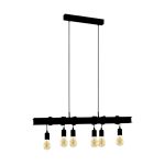 Eglo Pendel Lampe Townshend 6 Stål Sort | IP20 - Egnet til 6x E27 