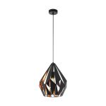 Eglo Pendel Lampe Carlton 1 Sort, Kobber | Egnet til E27