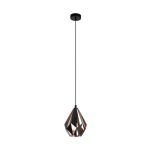 Eglo Pendel Lampe Carlton 1 Sort, Kobber | Egnet til E27