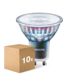 Fordelspakke 10x Philips MASTER LED Spot ExpertColor GU10 PAR16 5.5W 375lm 36D - 930 varm hvid | bedste farvegengivelse - dæmpbar - erstatter 50W