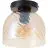 Brilliant Casto Loftlampe Glas Metal Sort Beige | 190mm - Egnet til 1x E27