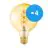 Fordelspakke 4x Osram Vintage 1906 LED E27 Globe filament guld 125mm 5W 250lm - 820 ekstra varm hvid | erstatter 25W