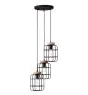 Brilliant Gwen Pendel Lampe Metal Træ Sort | 420mm - Egnet til 3x E27