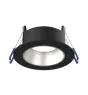 Noxion LED Spot Ares Dyb ring Sort - med Indre Ring Sølv | Udsnit 68mm - incl. GU10 Fitting