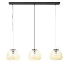 Brilliant Kaizen Pendel Lampe Glas Pendel Lampe Metal Sort Beige | Egnet til 3x E27