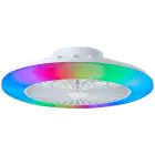 Brilliant Salerno Loftventilator Plast  Metal Hvid 36W 4700lm - 830-865 CCT+RGB | 485mm - Fjernbetjening Dæmpbar