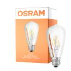 Osram Classic LED E27 Edison Filament Klar 6.5W 806lm - 827 Ekstra Varm Hvid | Erstatter 60W
