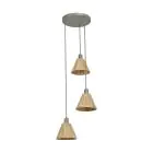 Ledvance LED Pendel Lampe Decor Rattan Plade Brun | Egnet til 3x E27