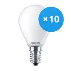 Fordelspakke 10x Philips Corepro LED Lustre E14 Kugle matt 4.3W 470lm - 827 ekstra varm hvid | erstatter 40W