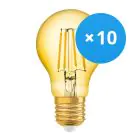 Fordelspakke 10x Osram Vintage 1906 LED E27 Pære filament guld 4W 410lm - 824 ekstra varm hvid | erstatter 40W