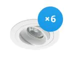 Fordelspakke 6x Noxion Forsænket Spot Logic MR16 Vipbar Hvid | Udsnit 80mm - GU10 sokkel