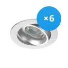 Fordelspakke 6x Noxion Forsænket Spot Vision MR16 Vipbar Aluminium | Udsnit 69mm - GU10 sokkel