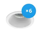 Fordelspakke 6x Noxion Infälld Spot D-round MR16 Vit | Utskärning   70mm - GU10 Sockel