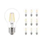 Fordelspakke 10x Philips Corepro LED Pære E27 Pære klar 4.3W 470lm - 827 ekstra varm hvid | erstatter 40W