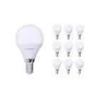 Fordelspakke 10x Noxion Lucent Lustre LED E14 Kugle matt 2.5W 250lm - 827 ekstra varm hvid | erstatter 25W