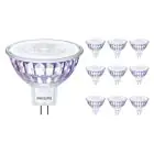 Fordelspakke 10x Philips Master Value LED Spot GU5.3 MR16 7.5W 621lm 36D - 927 ekstra varm hvid | bedste farvegengivelse - dæmpbar - erstatter 50W