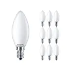Fordelspakke 10x Philips Corepro LED Kerte E14 Matt 2.2W 250lm 827 Ekstra Varm Hvid - Erstatter 25W