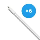 Fordelspakke 6x Bright Choice LED Vandtæt Lysrender 27W 2970lm - 840 Kold Hvid | 150cm