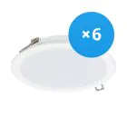 Fordelspakke 6x Philips LED downlight DN065B Metal Hvid 19W 2000lm 110D - 830 varm hvid | 225mm - Udsnit 200mm - IP20