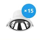 Fordelspakke 15x Noxion LED Downlight Apollo 20W 2300lm 60D - 830 Varm Hvid | 220mm - Udsnit 200mm - Alu Reflektor - UGR 