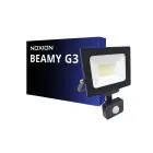 Noxion LED Projektør Beamy G3.1 Sort 30W 3300lm 110D - 830 Varm Hvid | IP44 - Bevægelses- og Lyssensor - Symmetrisk 