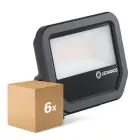 Fordelspakke 6x Ledvance LED Projektør Aluminium Sort 17W 2200lm 100D - 830 Varm Hvid | IP66 - Symmetrisk